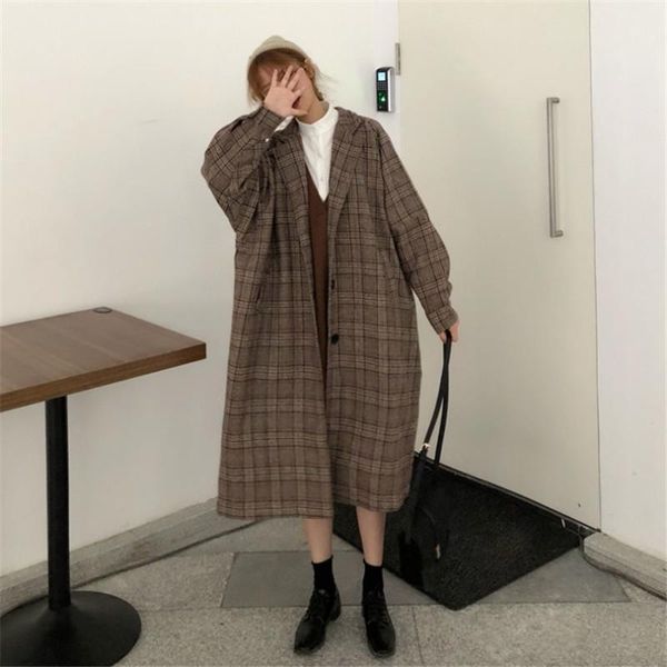 2020 autumn winter wool plaid coat women's retro oversize long woolen coat loose female spring wool jackets abrigo mujer xa244, Black
2020 autumn winter wool plaid coat women's retro oversize long woolen coat loose female spring wool jackets abrigo mujer xa244, Black