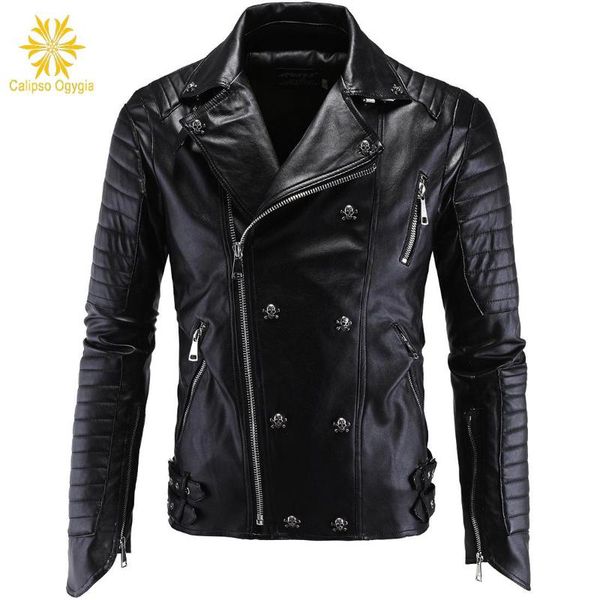 зимние моды мужские кожаные куртки и пальто полные шкуры skulls botton punk style zippers pu кожаная куртка мужчины мотоцикл пальто, Black
зимние моды мужские кожаные куртки и пальто полные шкуры skulls botton punk style zippers pu кожаная куртка мужчины мотоцикл пальто, Black