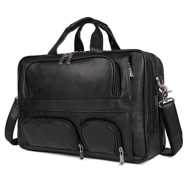 european style genuine leather business men's handbag large black briefcase bag outdoor casual 17 inch laptravel bag ld903
european style genuine leather business men's handbag large black briefcase bag outdoor casual 17 inch laptravel bag ld903