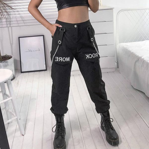 women cargo pants black pockets chain design harem pants joggers harajuku sweatpant hip hop casual female long trousers, Black;white
women cargo pants black pockets chain design harem pants joggers harajuku sweatpant hip hop casual female long trousers, Black;white