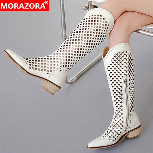 morazora 2021 new arrival women knee high boots med heels pointed toe hollow ladies shoes 3 colors spring summer shoes, Black
morazora 2021 new arrival women knee high boots med heels pointed toe hollow ladies shoes 3 colors spring summer shoes, Black