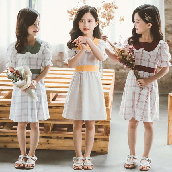 girls' skirt summer 2020 baby collar french temperament cotton plaid short sve parent child drs, Blue
girls' skirt summer 2020 baby collar french temperament cotton plaid short sve parent child drs, Blue