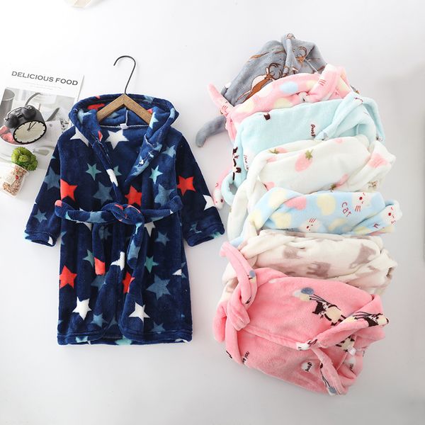new winter flannel kids sleepwear robe cute cartoon animal print hooded girls warm bathrobe autumn children pajamas for boy 2019 y200704, Blue;red
new winter flannel kids sleepwear robe cute cartoon animal print hooded girls warm bathrobe autumn children pajamas for boy 2019 y200704, Blue;red