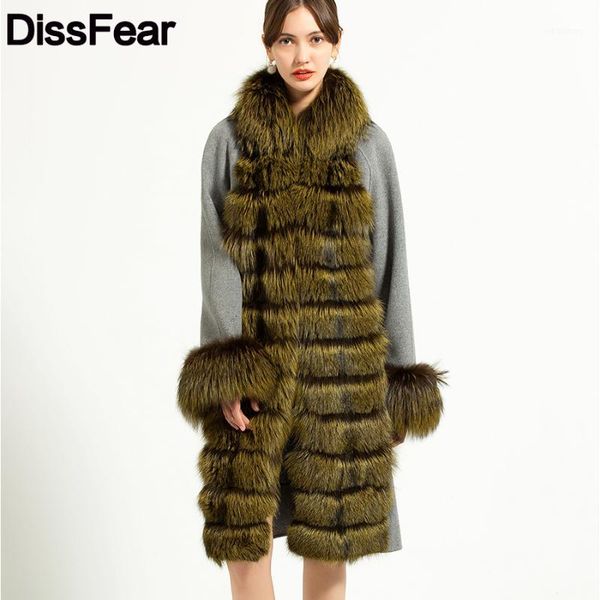 women's fur & faux 96cm women genuine silver coat female patchwork cashmere jacket stand collar winter warm long real with belt1, Black
women's fur & faux 96cm women genuine silver coat female patchwork cashmere jacket stand collar winter warm long real with belt1, Black
