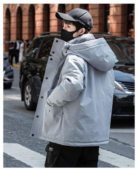 men's down & parkas hooded short jacket 2021 winter fashion brand loose casual handsome thickened warm, Black
men's down & parkas hooded short jacket 2021 winter fashion brand loose casual handsome thickened warm, Black