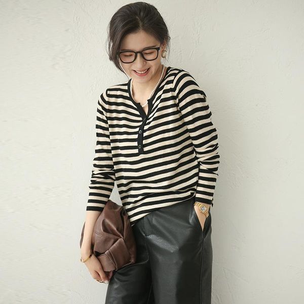 women's sweaters retro contrast striped v-neck bottoming shirt 2021 korean casual loose light knit sweater, White;black
women's sweaters retro contrast striped v-neck bottoming shirt 2021 korean casual loose light knit sweater, White;black