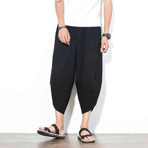 men summer casual plus size solid color cropped harem pants wide leg trousers punk1, Black
men summer casual plus size solid color cropped harem pants wide leg trousers punk1, Black