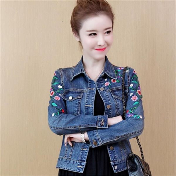 women floral embroidery short denim jacket lady elegant single breasted slim jeans coat spring outwear basic denim jacket 5xl, Black;brown
women floral embroidery short denim jacket lady elegant single breasted slim jeans coat spring outwear basic denim jacket 5xl, Black;brown
