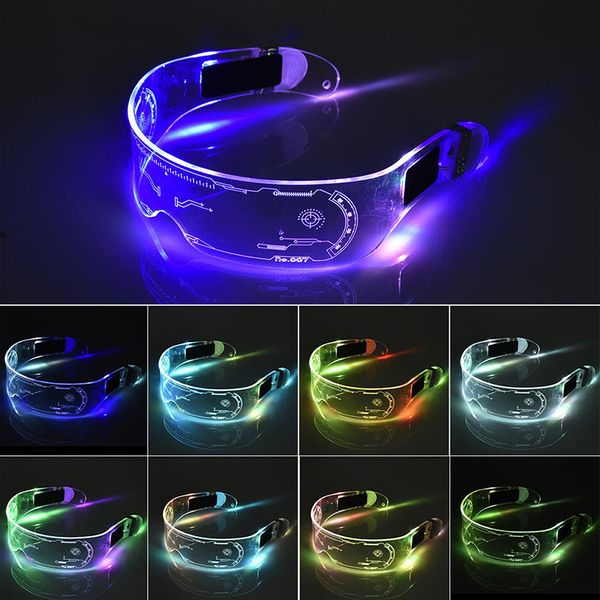 led glasses el wire neon party luminous led glasses light up glasses rave costume party decor cyberpunk goggles led toys q0113
led glasses el wire neon party luminous led glasses light up glasses rave costume party decor cyberpunk goggles led toys q0113
