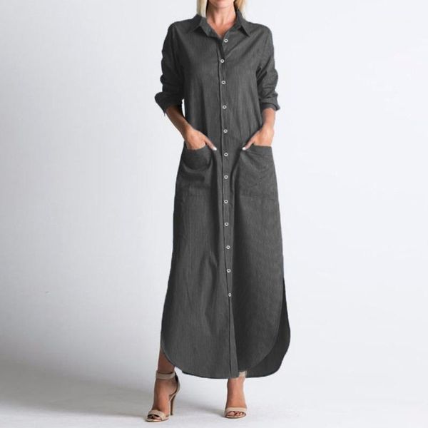 casual dresses women summer dress 2021 sundress stripe print beach vintage button linen pocket three quarter stand long l5071, Black;gray
casual dresses women summer dress 2021 sundress stripe print beach vintage button linen pocket three quarter stand long l5071, Black;gray