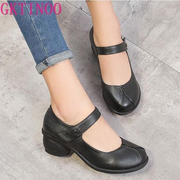 dress shoes gktinoo 2021 vintage women pumps comfortable genuine leather high heel round toe casual thick mother shoes1, Black
dress shoes gktinoo 2021 vintage women pumps comfortable genuine leather high heel round toe casual thick mother shoes1, Black