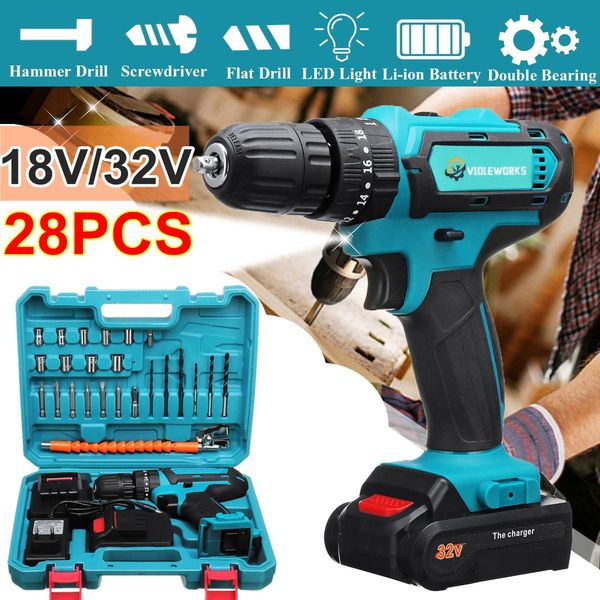 32v 3 in 1 cordless electric screwdriver drill hammer variable speed cordless impact drill with 1/2 battery 38nm torque max
32v 3 in 1 cordless electric screwdriver drill hammer variable speed cordless impact drill with 1/2 battery 38nm torque max
