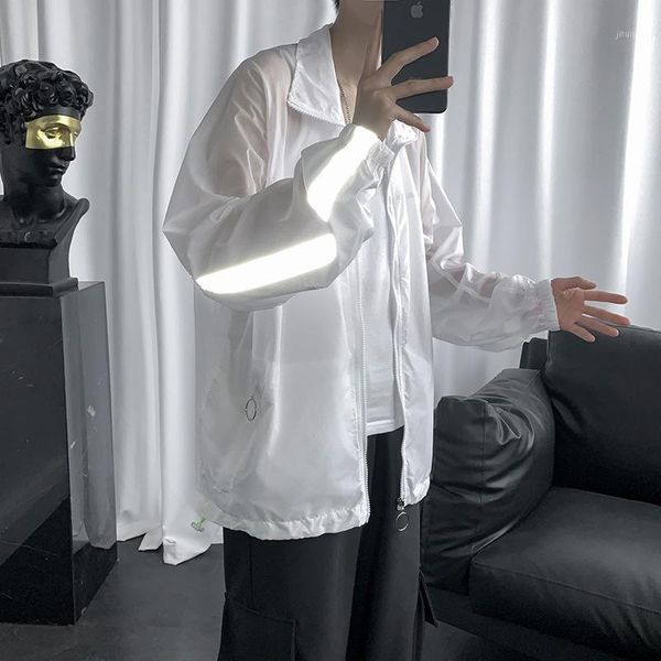 summer thin track jacket men's fashion solid color casual reflective jacket men streetwear loose hip hop bomber men m-2xl1, Black;brown
summer thin track jacket men's fashion solid color casual reflective jacket men streetwear loose hip hop bomber men m-2xl1, Black;brown