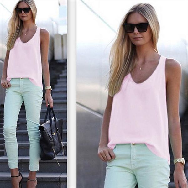 women plain sleeveless tank blouse ladies summer chiffon vest xrq88 drop shipping good quality, White
women plain sleeveless tank blouse ladies summer chiffon vest xrq88 drop shipping good quality, White