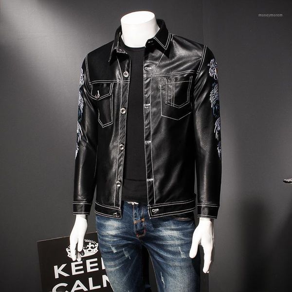 men's fur & faux jaqueta masculina couro dragon print pu leather coat men slim fit button down jacket motoqueiro 5xl1, Black
men's fur & faux jaqueta masculina couro dragon print pu leather coat men slim fit button down jacket motoqueiro 5xl1, Black