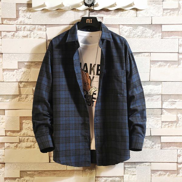 2021 new casual spring autumn plaid shirt men long sleeve japan style loose streetwear plus size m-5xl clothes e2rx, White;black
2021 new casual spring autumn plaid shirt men long sleeve japan style loose streetwear plus size m-5xl clothes e2rx, White;black