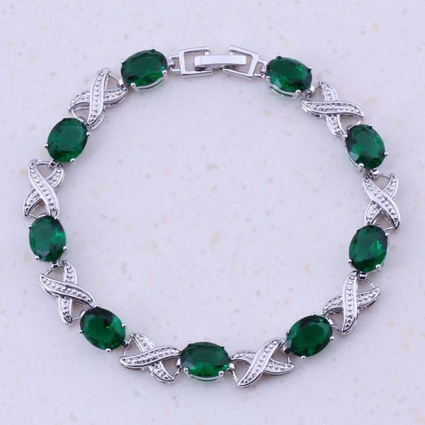 link, chain brilliant green crystal silver color charm bracelets for women party fashion jewelry trend accessories d0013, Black
link, chain brilliant green crystal silver color charm bracelets for women party fashion jewelry trend accessories d0013, Black