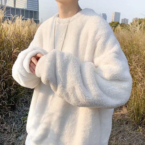 men's jackets hoodie 2021 fashion lamb wool sweater male plus velvet thick autumn winter korean loose hedging warm jacket round neck, Black;brown
men's jackets hoodie 2021 fashion lamb wool sweater male plus velvet thick autumn winter korean loose hedging warm jacket round neck, Black;brown