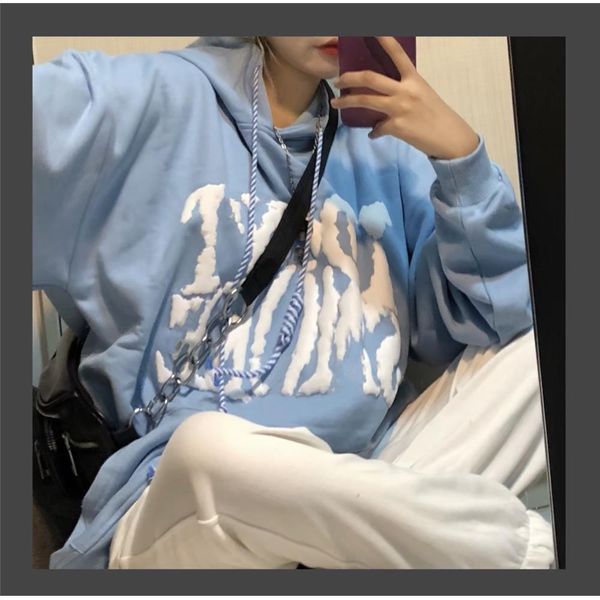 llight blue sweater women's hoodie plush loose korean version ins hong kong flavor harajuku style printed coat student trend, Black
llight blue sweater women's hoodie plush loose korean version ins hong kong flavor harajuku style printed coat student trend, Black