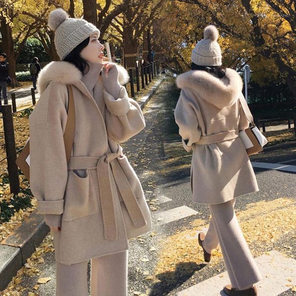 2021 the new autumn winter fashion wool coat women korean style blends thicken fur collar mid-length cloak woolen jacket female1, Black
2021 the new autumn winter fashion wool coat women korean style blends thicken fur collar mid-length cloak woolen jacket female1, Black