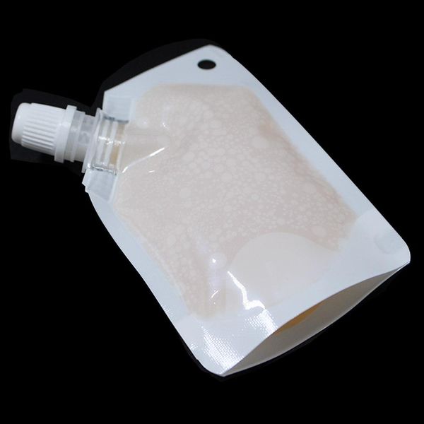 Wholesale 3 Design Plastic Pure Foil Spout Pouch Doypack Stand Up Beverage Jelly Wine Packing Packaging Bag White Silver Clear H Wmtugk