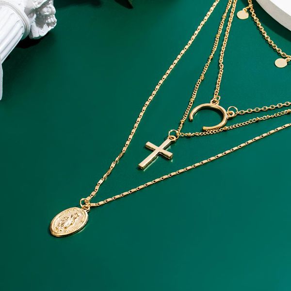 chains bohemian multilayer cross gold pendant necklace for women punk choker chain necklaces 2021 fashion jewelry party gift, Silver
chains bohemian multilayer cross gold pendant necklace for women punk choker chain necklaces 2021 fashion jewelry party gift, Silver