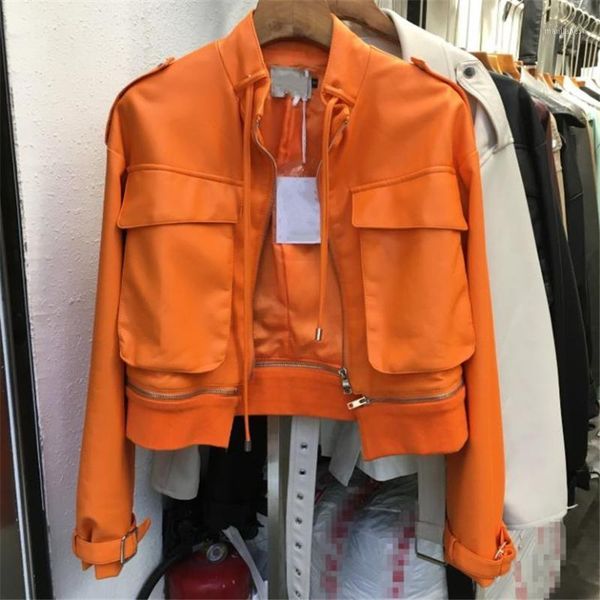 2020 spring autumn new stitching zipper detachable leather jacket female short big pocket pu leather jacket streetwear1, Black
2020 spring autumn new stitching zipper detachable leather jacket female short big pocket pu leather jacket streetwear1, Black