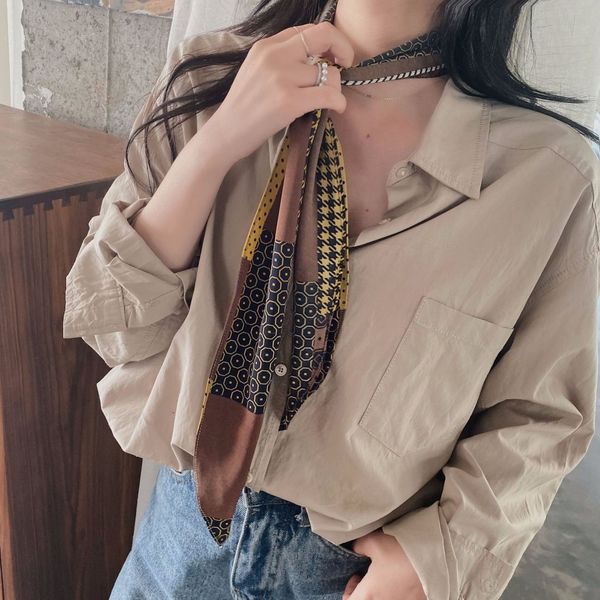 ins small silk scarf women's spring and autumn brand version foreign fashion and versatile literature and art simulation silk scarf klw, Black;purple
ins small silk scarf women's spring and autumn brand version foreign fashion and versatile literature and art simulation silk scarf klw, Black;purple