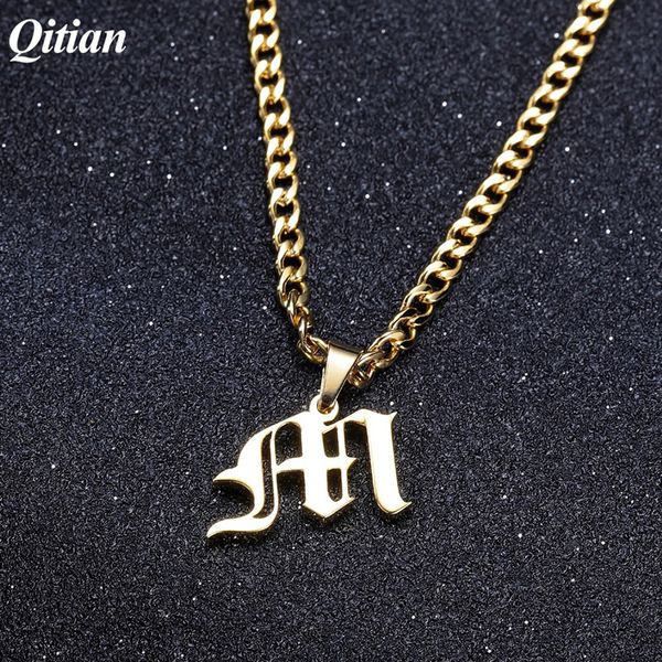 old english style custom capital initial a-z letter pendant necklaces beauty vintage font personalized necklace for men jewelry q1114, Silver
old english style custom capital initial a-z letter pendant necklaces beauty vintage font personalized necklace for men jewelry q1114, Silver