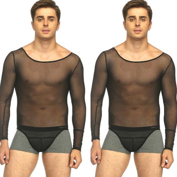 men sheer bodysuit see through undershirts ice silk tight male clothing o-neck slim thin t-shirts plus size, White;black
men sheer bodysuit see through undershirts ice silk tight male clothing o-neck slim thin t-shirts plus size, White;black