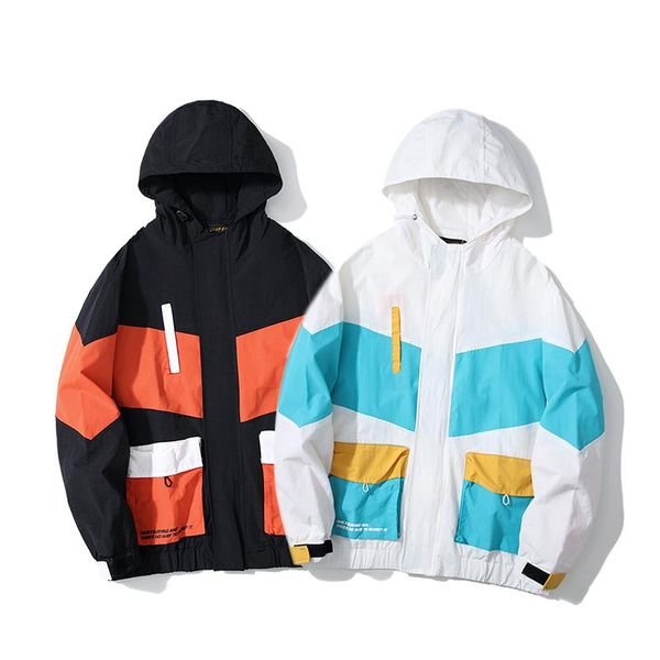 new spring autumn men's/women's windbreaker jacket jacket two-color stitching trendy street loose japanese hooded, Black;brown 
new spring autumn men's/women's windbreaker jacket jacket two-color stitching trendy street loose japanese hooded, Black;brown