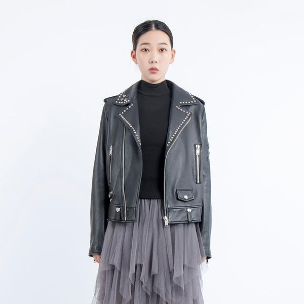 2019 new fashion autumn winter black genuine leather jacket women streetwear zipper basic coat turn-down collar biker jacket1
2019 new fashion autumn winter black genuine leather jacket women streetwear zipper basic coat turn-down collar biker jacket1