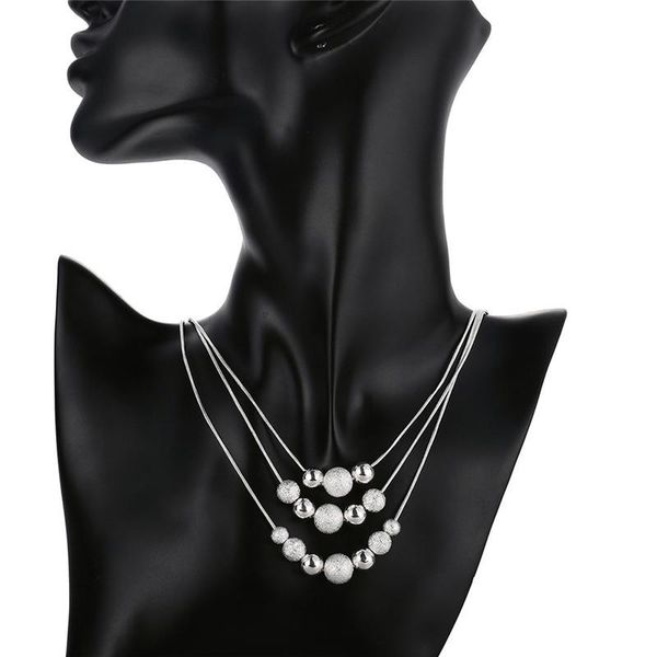 chains 925 silver plated jewelry fashion temperament multiple round polished sand bead beads necklace snake chain women lady
chains 925 silver plated jewelry fashion temperament multiple round polished sand bead beads necklace snake chain women lady
