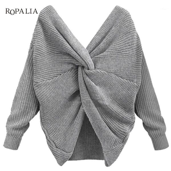 new women twisted back sweater long sleeve knitted sweaters 4 colors v neck jumpers pullovers pull femme1, White;black
new women twisted back sweater long sleeve knitted sweaters 4 colors v neck jumpers pullovers pull femme1, White;black