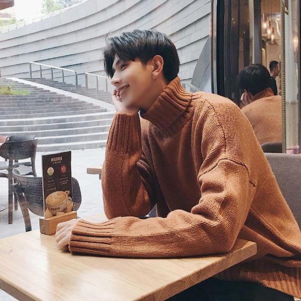men's sweaters cashmere sweater men solid color loose classic wool knitwear high collar turtleneck winter and autumn brand male, White;black
men's sweaters cashmere sweater men solid color loose classic wool knitwear high collar turtleneck winter and autumn brand male, White;black