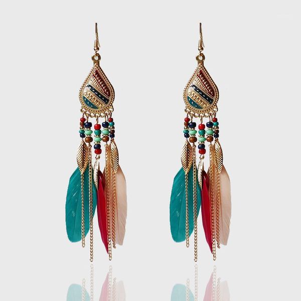 dangle & chandelier ladies europe feather bead chain alloy trendy jewelry accessories long bohemian vintage gold drop earrings for women1, Silver
dangle & chandelier ladies europe feather bead chain alloy trendy jewelry accessories long bohemian vintage gold drop earrings for women1, Silver