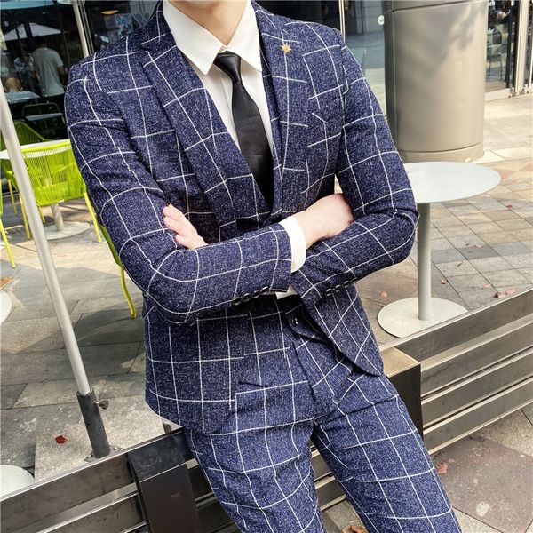 plaid suit men blazers pant vest 3pieces men's business office clothes party wedding suit korean slim button tuxedo asian size q1216, White;black
plaid suit men blazers pant vest 3pieces men's business office clothes party wedding suit korean slim button tuxedo asian size q1216, White;black