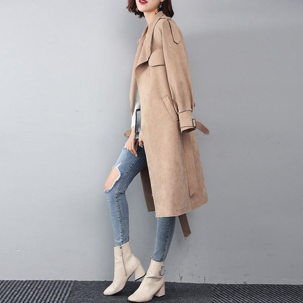 women's trench coats medium and long coat female suede velvet spring autumn british casual large size slim, Tan;black
women's trench coats medium and long coat female suede velvet spring autumn british casual large size slim, Tan;black