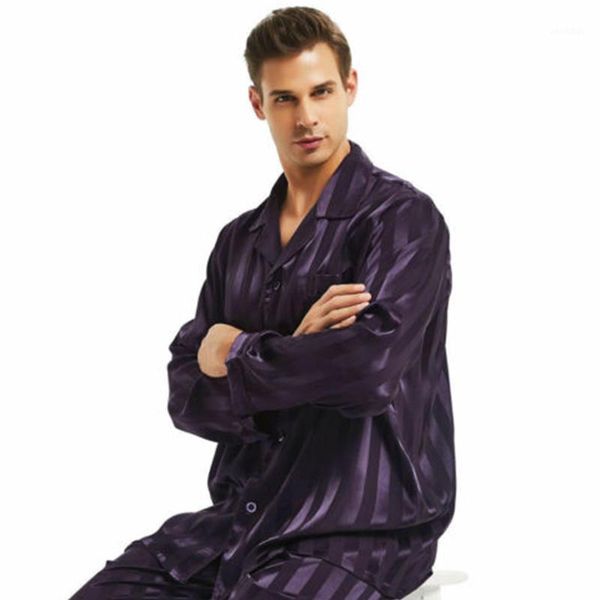 men stain silk pajamas set pajamas men sleepwear stripe silk nightgown long sleeve home male satin soft comfortable pajama setss1, Black;brown
men stain silk pajamas set pajamas men sleepwear stripe silk nightgown long sleeve home male satin soft comfortable pajama setss1, Black;brown