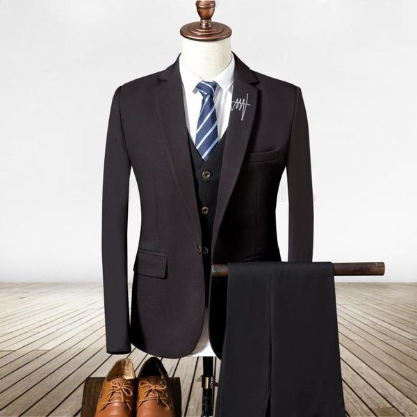 three-piece male formal business casual suit for men's fashion boutique solid color wedding dress suit ( jacket + vest + pants )1, White;black
three-piece male formal business casual suit for men's fashion boutique solid color wedding dress suit ( jacket + vest + pants )1, White;black