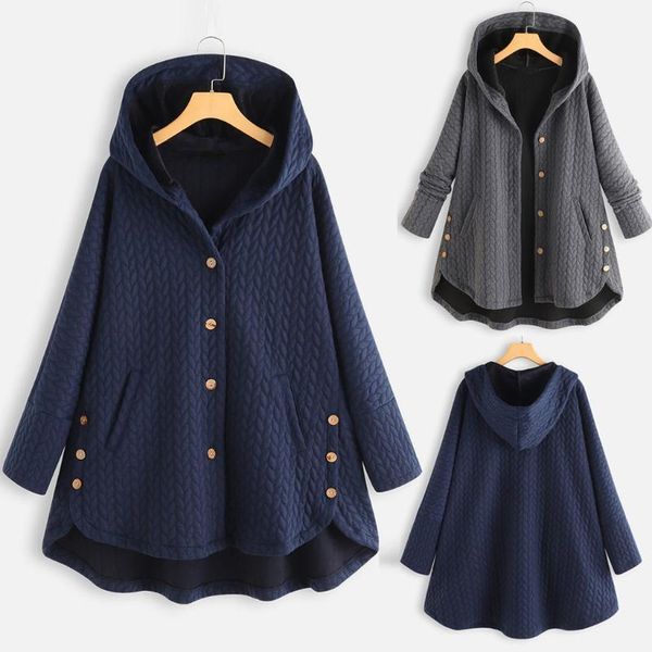 women's jackets women plus size casual hooded coat buttons long sleeve solid color loose pullover femme1, Black;brown
women's jackets women plus size casual hooded coat buttons long sleeve solid color loose pullover femme1, Black;brown