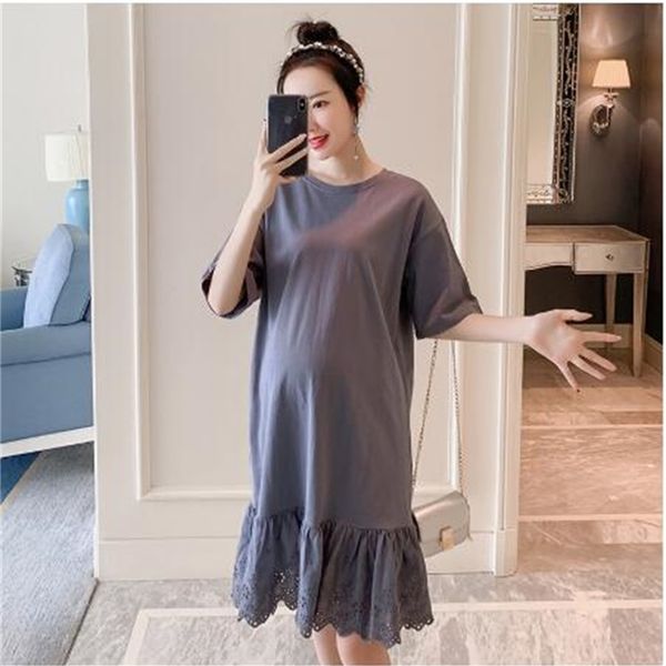 maternity clothes 2019 korean style hollow out solid color loose-fit dress women midi dress lj201125, White
maternity clothes 2019 korean style hollow out solid color loose-fit dress women midi dress lj201125, White