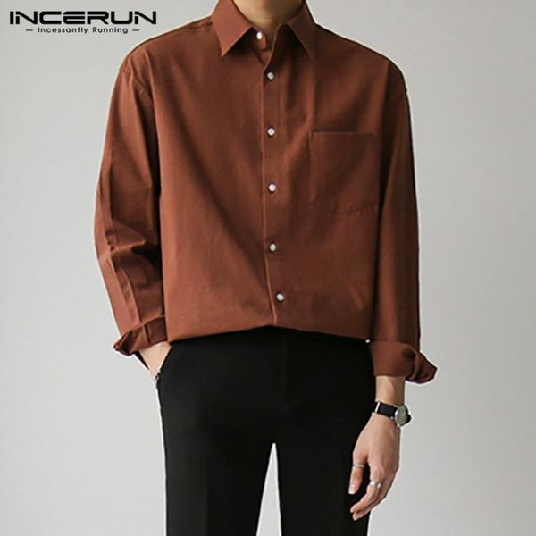 men's casual shirts men shirt brand turn down collar long sleeve streetwear 2021 solid color korean style camisas clothing incerun, White;black
men's casual shirts men shirt brand turn down collar long sleeve streetwear 2021 solid color korean style camisas clothing incerun, White;black