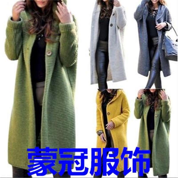 2019 women's new autumn and winter leisure long cardigan with hat sweater coat for women, White;black
2019 women's new autumn and winter leisure long cardigan with hat sweater coat for women, White;black