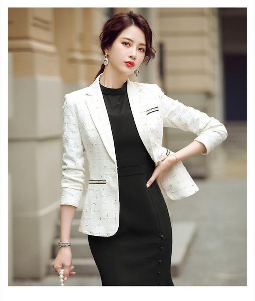 plaid small suit jacket women 2020 new autumn and winter korean fashion casual polyester single breasted office lady, White;black
plaid small suit jacket women 2020 new autumn and winter korean fashion casual polyester single breasted office lady, White;black