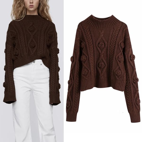 2021 new cable knitted brown cropped women autumn winter high neck flowers long sleeve sweater ladies pullovers r371, White;black
2021 new cable knitted brown cropped women autumn winter high neck flowers long sleeve sweater ladies pullovers r371, White;black