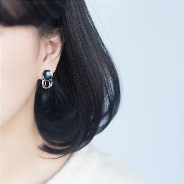 hoop & huggie s925 silver ear buckle women fashion black round drop rubber earrings personalized geometric jewelry female e4408, Golden;silver
hoop & huggie s925 silver ear buckle women fashion black round drop rubber earrings personalized geometric jewelry female e4408, Golden;silver