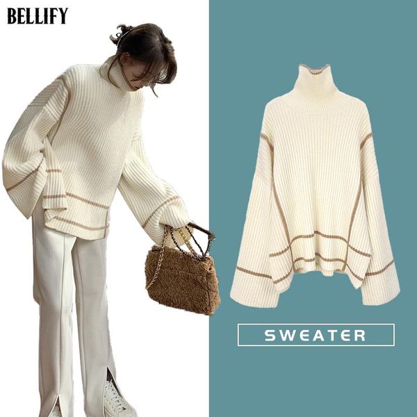 women's sweaters cashmere blend oversized loose knitted high neck long sleeve winter warm pullover sweater, White;black
women's sweaters cashmere blend oversized loose knitted high neck long sleeve winter warm pullover sweater, White;black