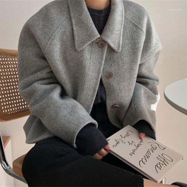 women's wool & blends autumn winter 2021 women's korean style turn-down collar solid beige warm coat female elegant long sleeve ou, Black
women's wool & blends autumn winter 2021 women's korean style turn-down collar solid beige warm coat female elegant long sleeve ou, Black
