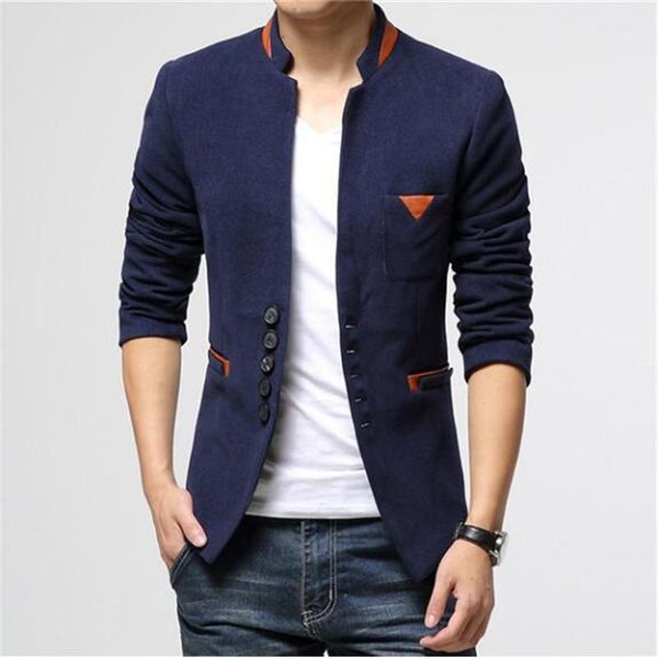 male business suits 2018 spring casual slim fit blazer men's korean style fashion stand collar suit coat for man1, White;black
male business suits 2018 spring casual slim fit blazer men's korean style fashion stand collar suit coat for man1, White;black